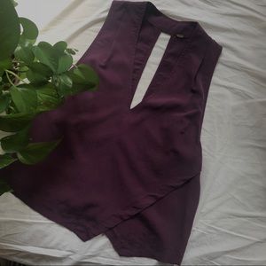 Free People Plum Asymmetrical Top